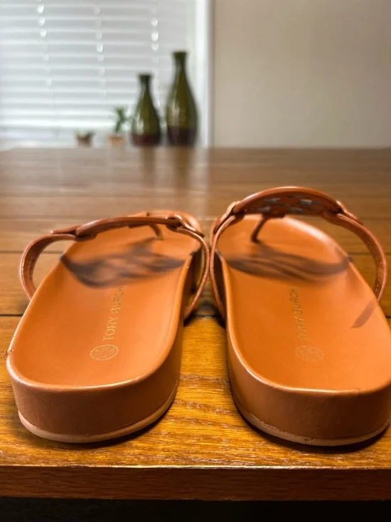 Tory Burch Miller Cloud Sandals, color Aged Camello, Napa Leather, Size 8.5 - Picture 5 of 9